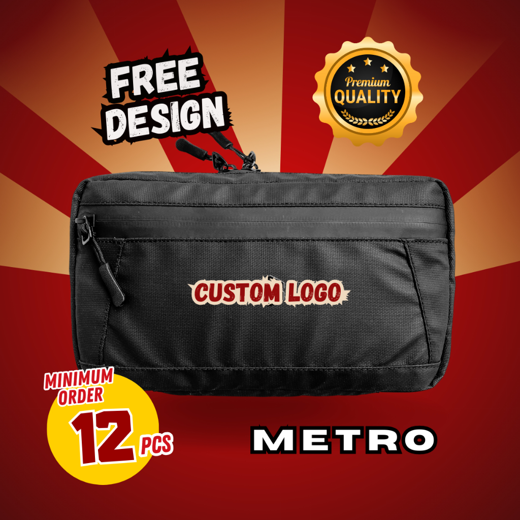 Tas Selempang Custom Nama Gambar Logo Premium - METRO Handbag - Komunitas Perusahaan Pria Wanita