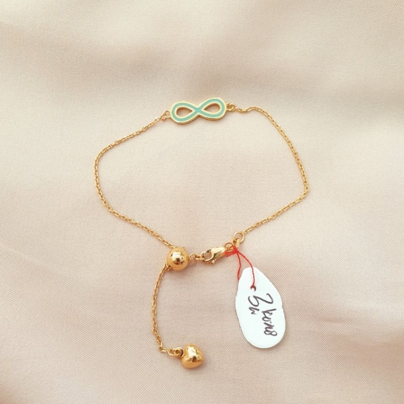 Gelang serut infinity emas asli kadar 375