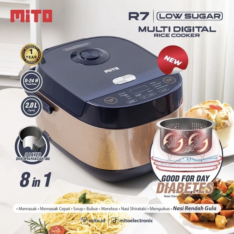 Mito Rice Cooker Low Carbo Digital R7