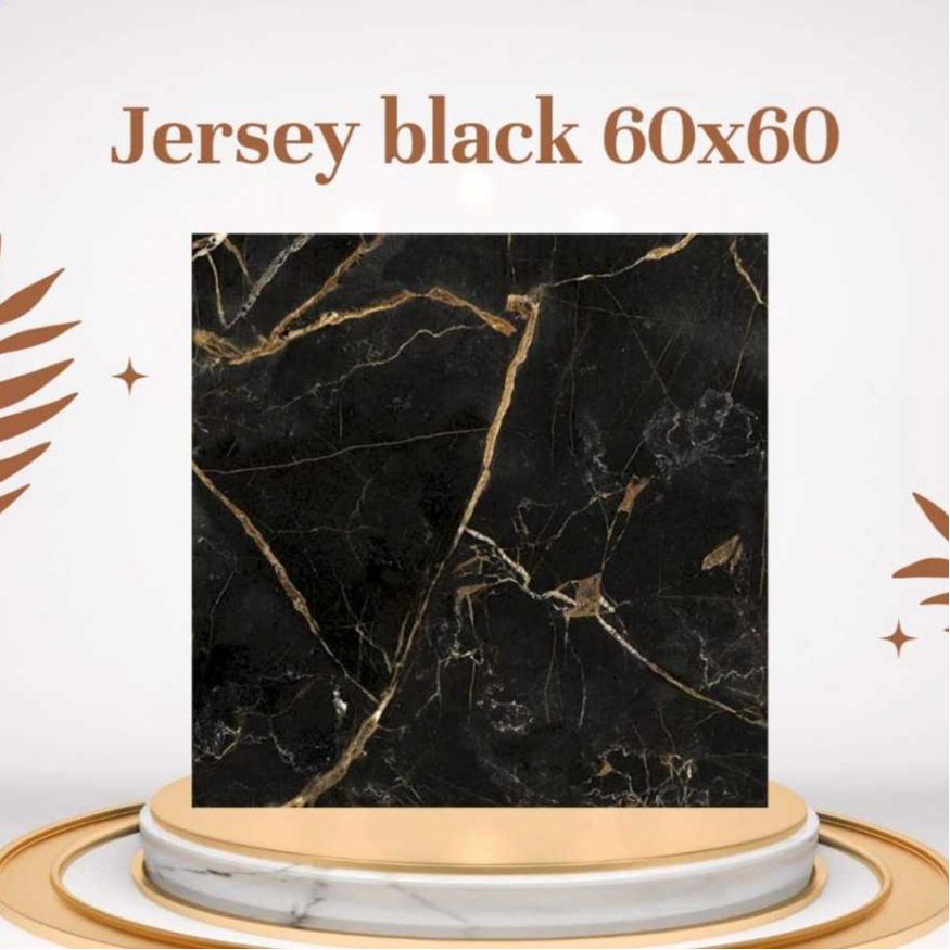 KERAMIK LANTAI GLOSSY JERSEY BLACK 60X60 PLATINUM