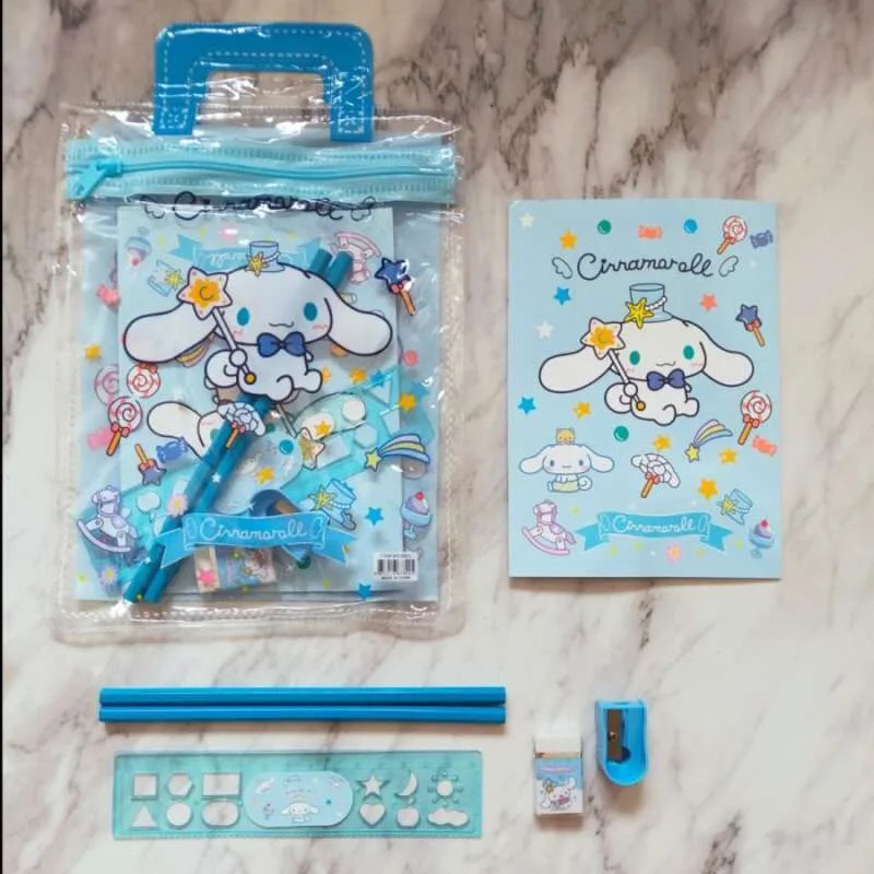 

Set Alat Tulis Sanrio Tempat pensil Stationery Set 7 in 1 karakter