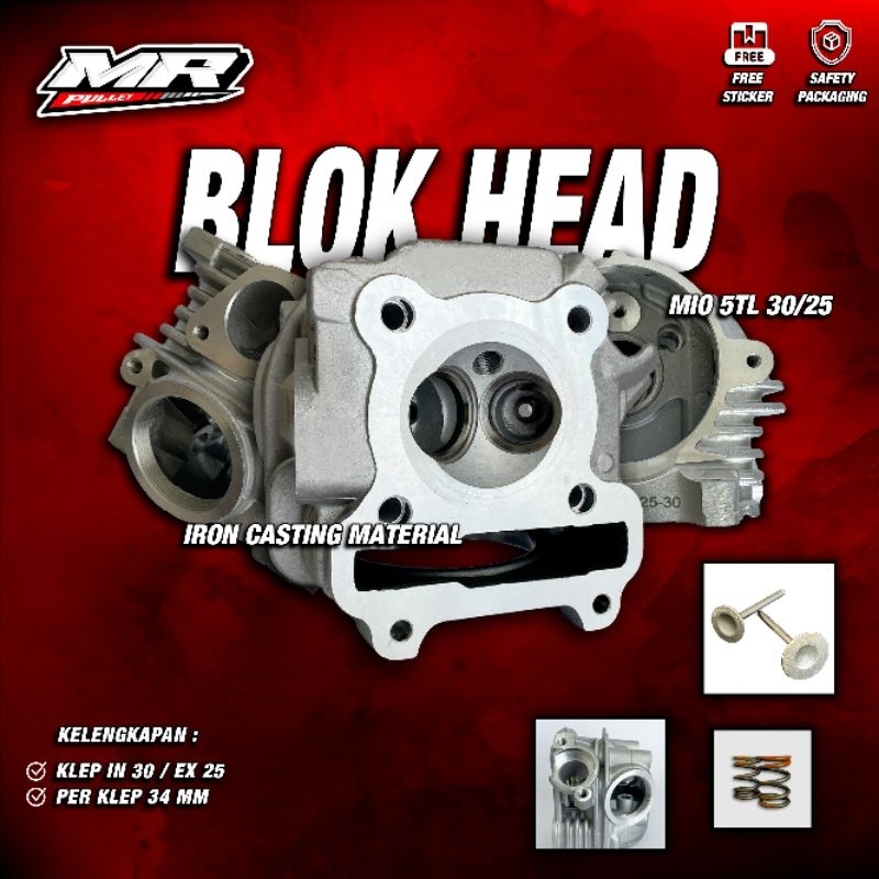 Super Cylinder Blok Head Mio Karbu Mio Smile Mio 5VV Mio 5TL Nouvo 24 / 28 & 25 / 30