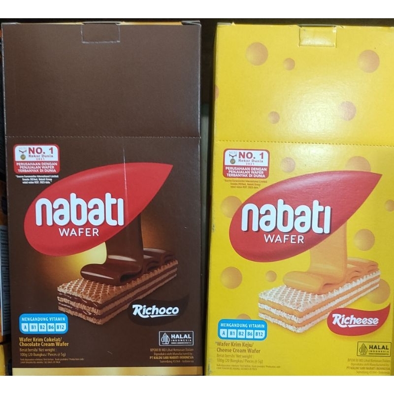 

wafer nabati rasa keju / coklat 1box isi 20pc @5gr ED 4 sept 25