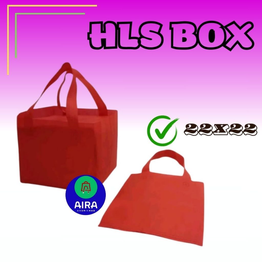

Tas besek hls box 22x22 isi 12 pcs tas box nasi/tas besek
