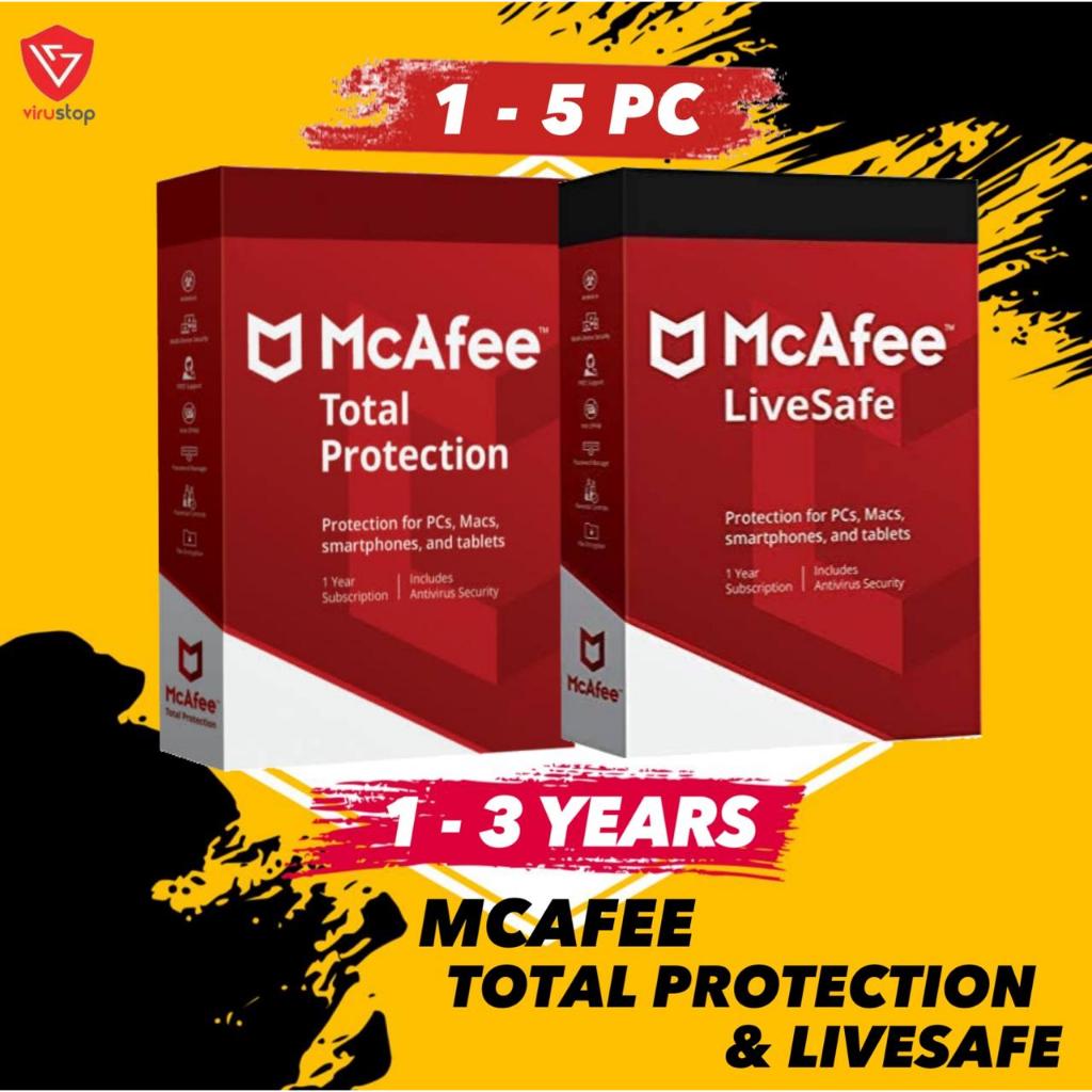 Mcafee Total Protection | Mcafee Livesafe 1 - 3 Year Latest Version Original Antivirus