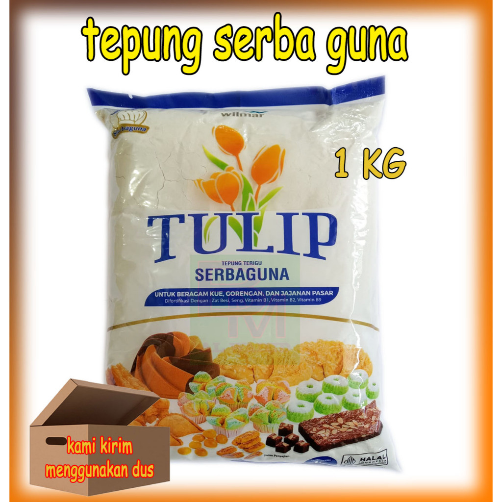 

Tulip Tepung Serbaguna / Tepung Terigu / Untuk Kue / Gorengan / Kemasan 1 KG Wilmar