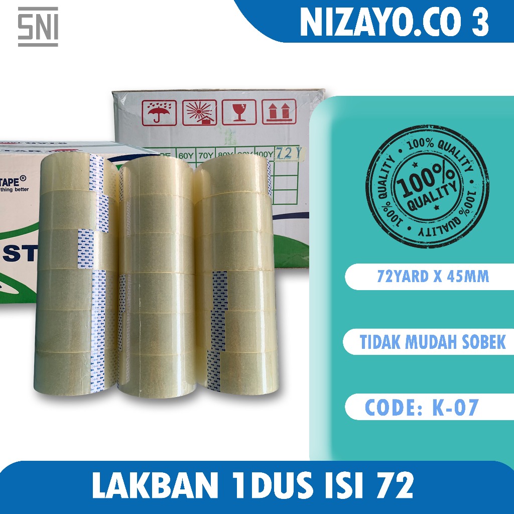

Paket Hemat 1 Dus isi 24 pack 72 pcs Lakban OPP Premium Harga Grosir