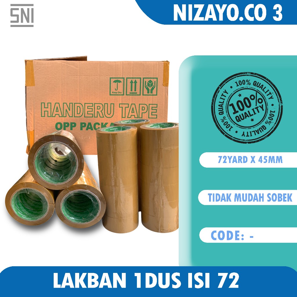 

Paket Hemat Lakban OPP Premium 1 Dus isi 24 Pak 72 Pcs Harga Grosir