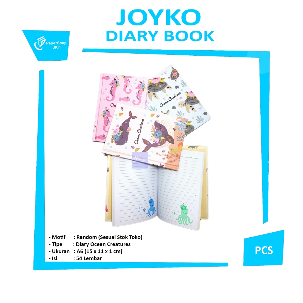 

JOYKO - Buku Diary D-1115OC-108 Ocean Creatures RANDOM - PCS