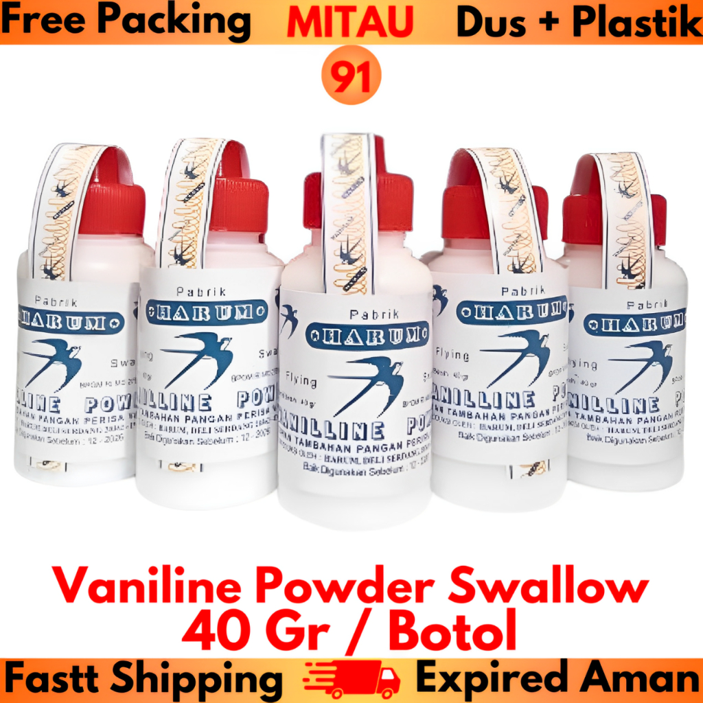 

Vaniline Powder Flying Swallow 40 Gr / Botol