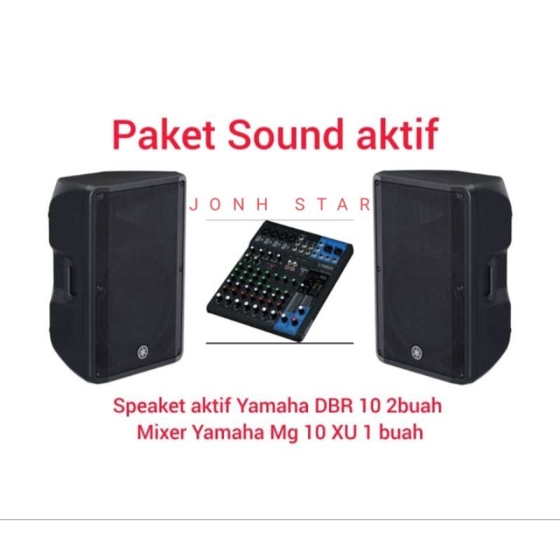 PAKET SPEAKER YAMAHA DBR 10A + MIXER MG10XU ORIGINAL (FREE KABEL 10METER & 2PC BUSA MIC TEBAL)