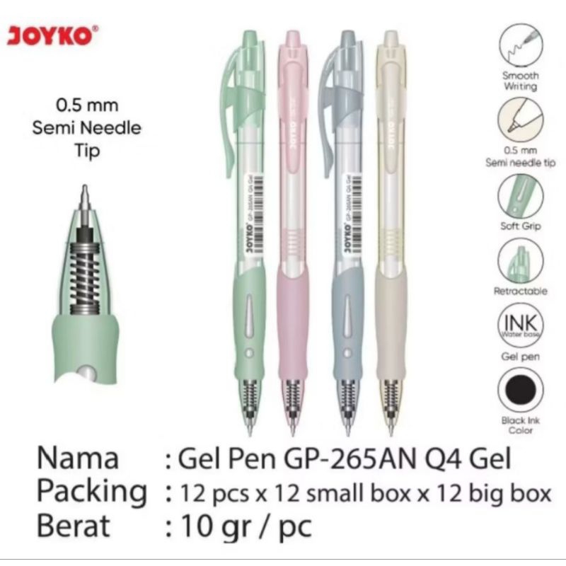 

JOYKO - Gel Pen Pulpen Pena Joyko GP-265 AN Q4 Gel 0.5mm