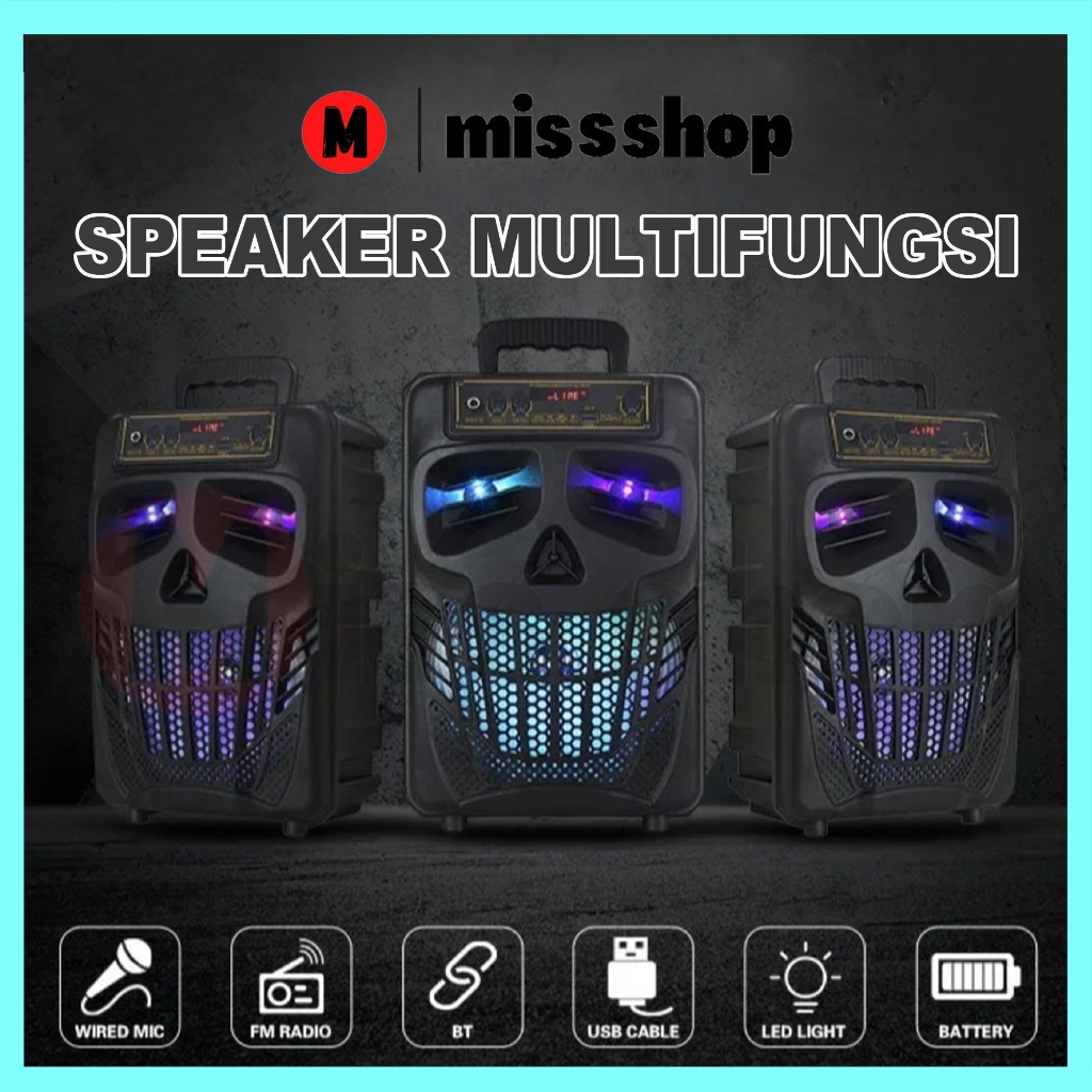 (MS) Speaker Bluetooth Karaoke Free Mic Salon Aktif Portable Super Bass Speaker Aktif Wireless