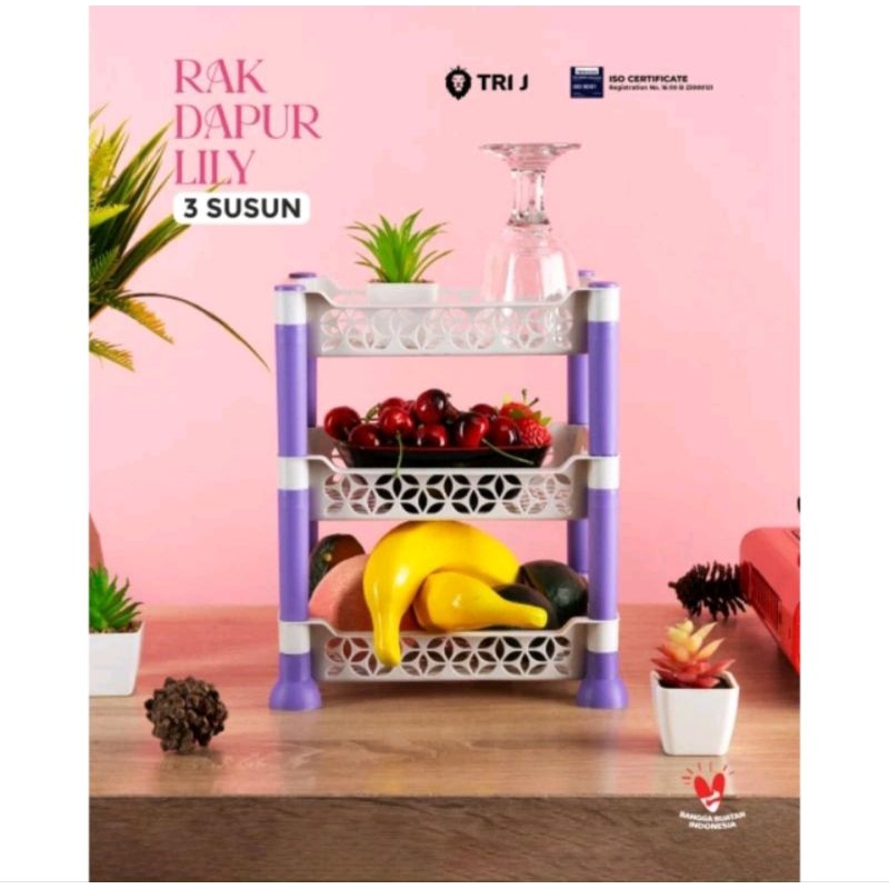 Rak Dapur Lily 3 Susun Rak Dapur Mini Cantik Murah