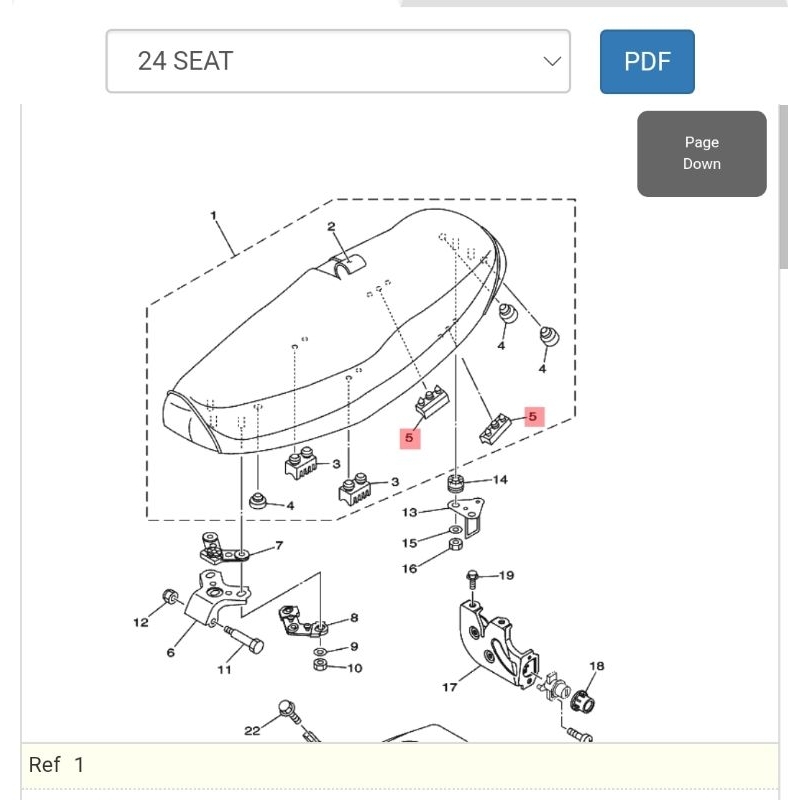 Karet bantalan damper tengah jok sadel Jupiter Z Burhan 5LM-F4747-00 ORI YGP