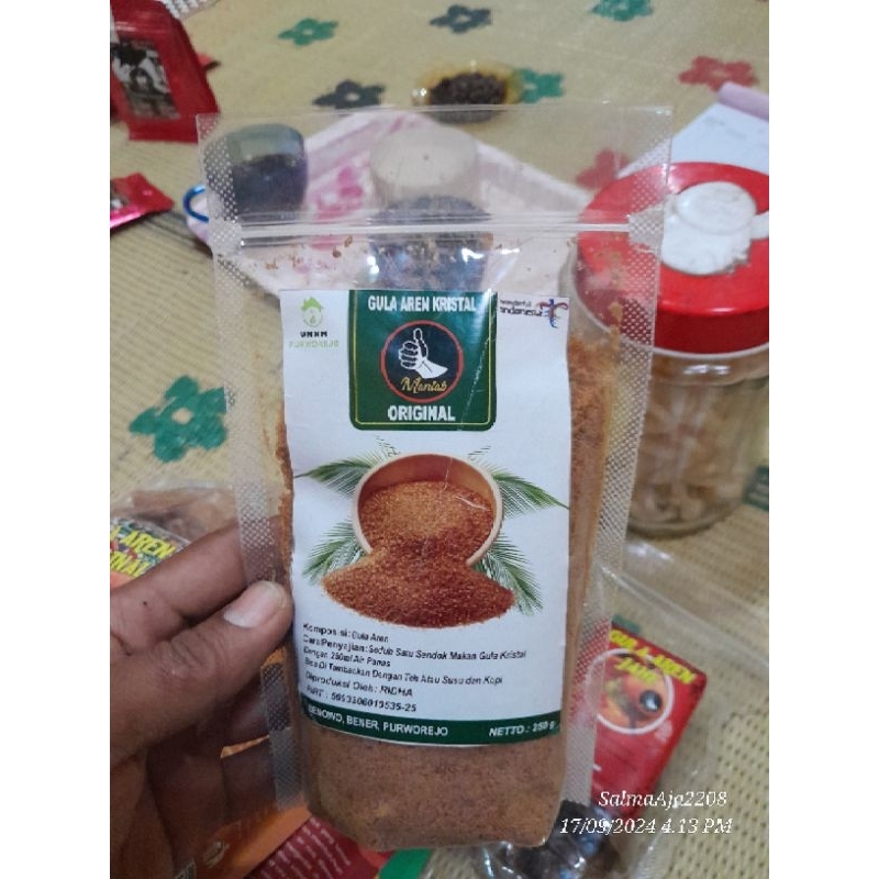 

200Gr Gula Aren Semut / rasa original / Bubuk /Kristal / Cap Jempol 100% Organik (Asli Purworejo)