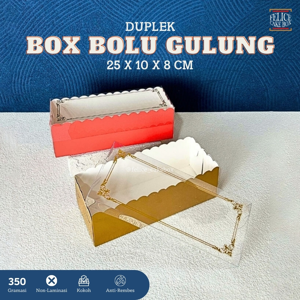 

BOLU GULUNG TUTUP MIKA 25X10X8 CM isi 10 pcs / DUS BOLU GULUNG MIKA / MIKA BOLU GULUNG / BOX MIKA BROWNIES / BOX MIKA EMAS / BOX MIKA MERAH / BOX BOLU GULUNG EMAS MIKA KACA