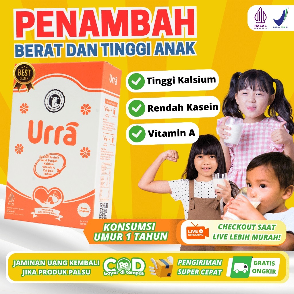 

Susu Urra Original Untuk Penambah Nafsu Makan, Berat Badan Dan Tinggi Anak - 1 Box