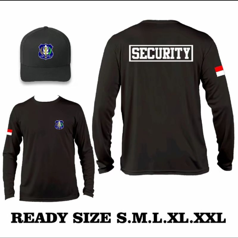 KAOS TANGAN PANJANG SECURITY KOTAK BONUS TOPI // SECURITY