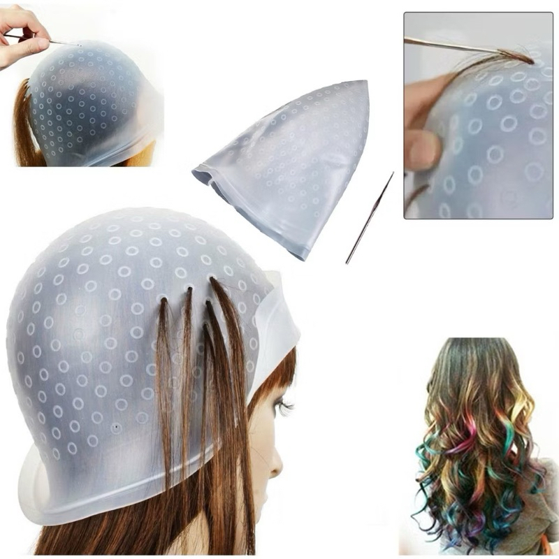 TOPI SEMIR RAMBUT SILIKON HIGHLIGHT | MAGIC CAP PEWARNA RAMBUT BLEACHING