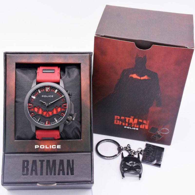 JAM TANGAN PRIA POLICE BATMAN TALI RUBBER