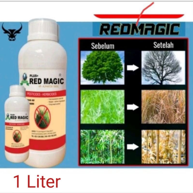 RED MAGIC 1Liter Racun Rumput & Pohon Pembasmi Gulma Herbicides - Pesticides Biologis