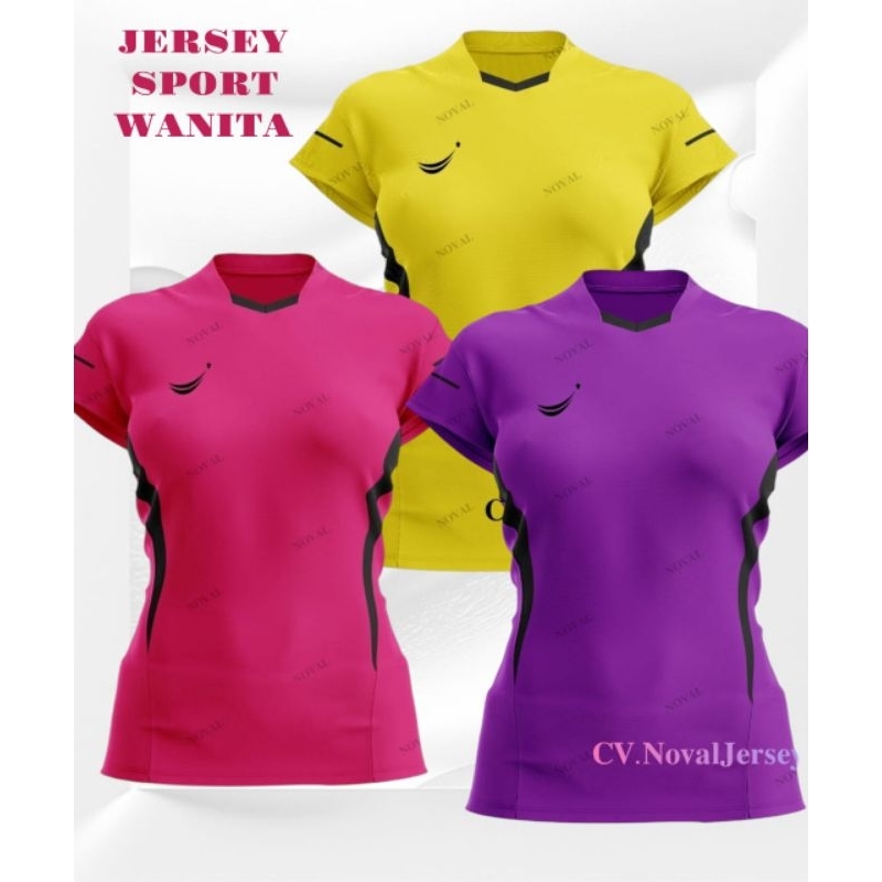 ATASAN OLAHRAGA WANITA  BAJU SENAM AEROBIK VOLY VOLI CEWEK