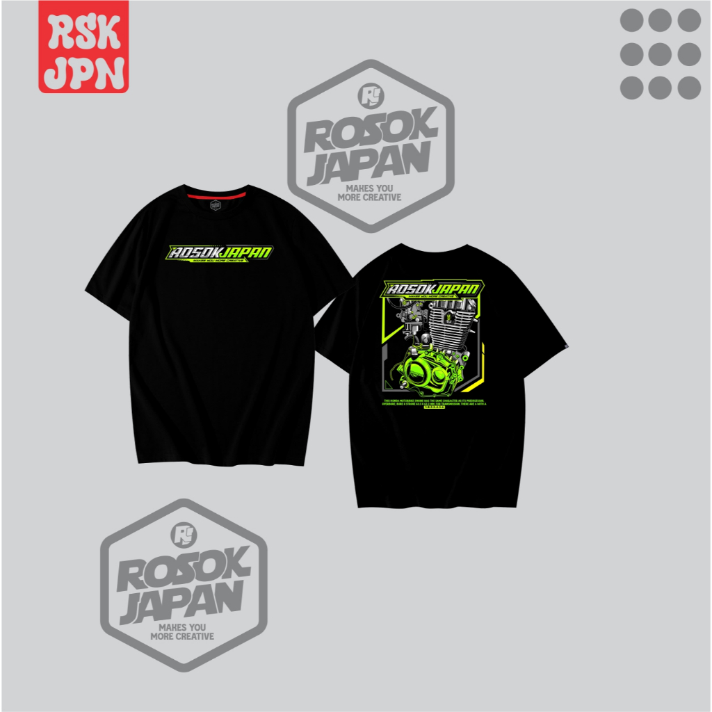 ROSOK JAPAN KAOS RSK JPN O26 LENGAN PENDEK MOTIF MESIN