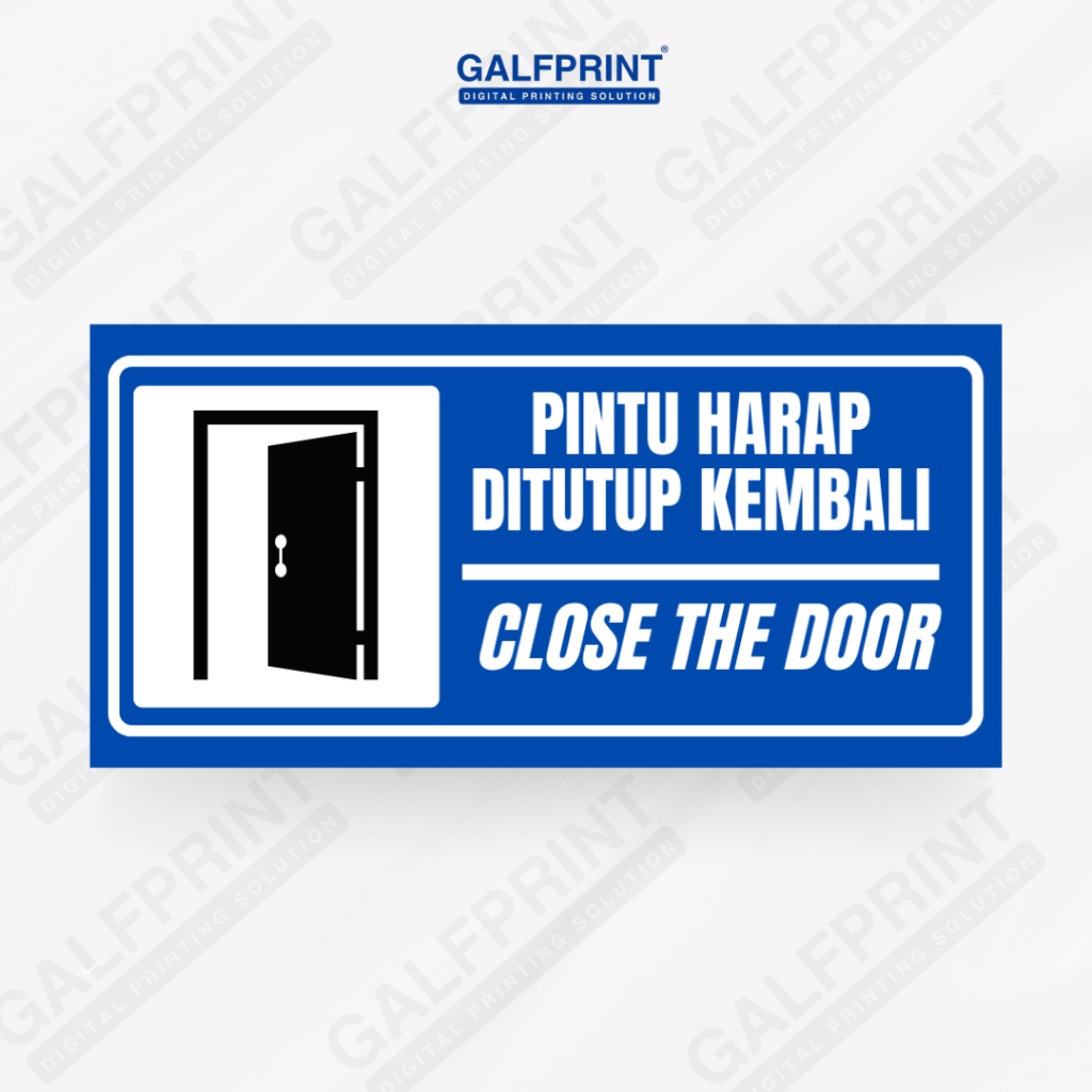 

GALFPRINT STICKER SIGN PINTU HARAP DITUTUP KEMBALI BIRU 12X5 CM