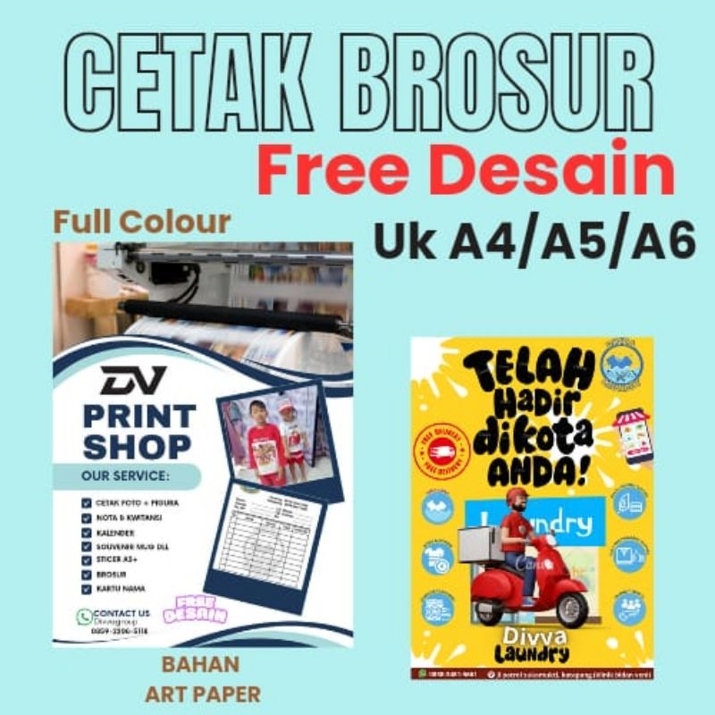 Brosur | Cetak Brosur Costume Cetak Brosur A6 A5 A4 Free desain cetak selembaran