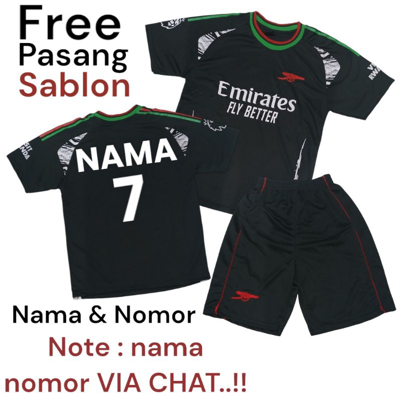 SETELAN JERSEY ARSENAL/SETELAN JERSEY SEPAK BOLA ANAK-ANAK ARSENAL AWAY UMUR 1-12THN