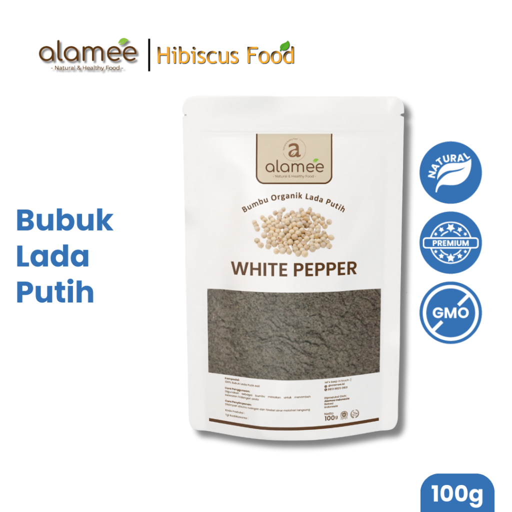 

ALAMEE Lada Putih Bubuk White Pepper Powder Merica Whitepepper Bumbu Dapur Tanpa Campuran 100g Dutchi Farm