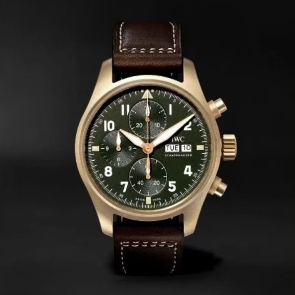 Jam tangan Automatic Swiss Chronograph ZF Factory IW¢ Pilot Gold 41mm Sapphire Leather strap