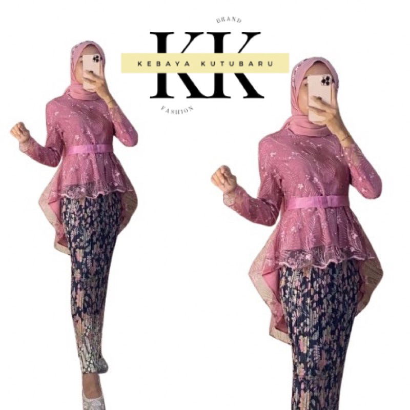 SETELAN KEBAYA AURORA TULLE ROK PLUS ROK PLISKET UNTUK ACARA PESTA / WISUDA / lamaran / pernikahan /
