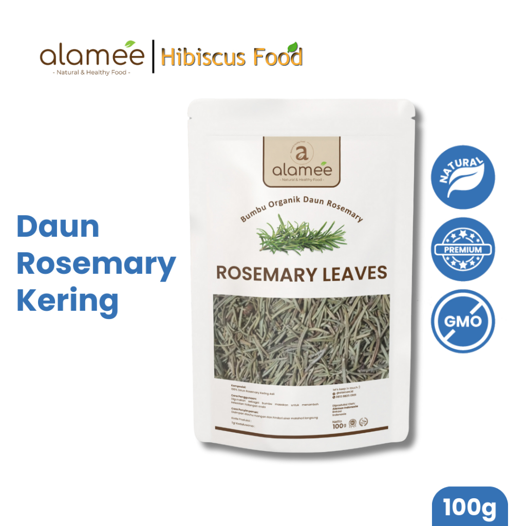 

ALAMEE Daun Rosemary Kering Dried Leaves Garnish Murni Asli Tanpa Campuran Bumbu Dapur 100g