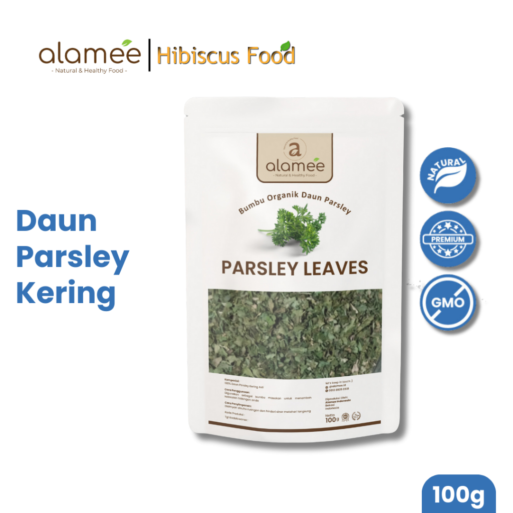 

ALAMEE Parsley Kering Dried Persley Flakes Daun Peterseli Leaves Bumbu Dapur Garnish Organik 100g