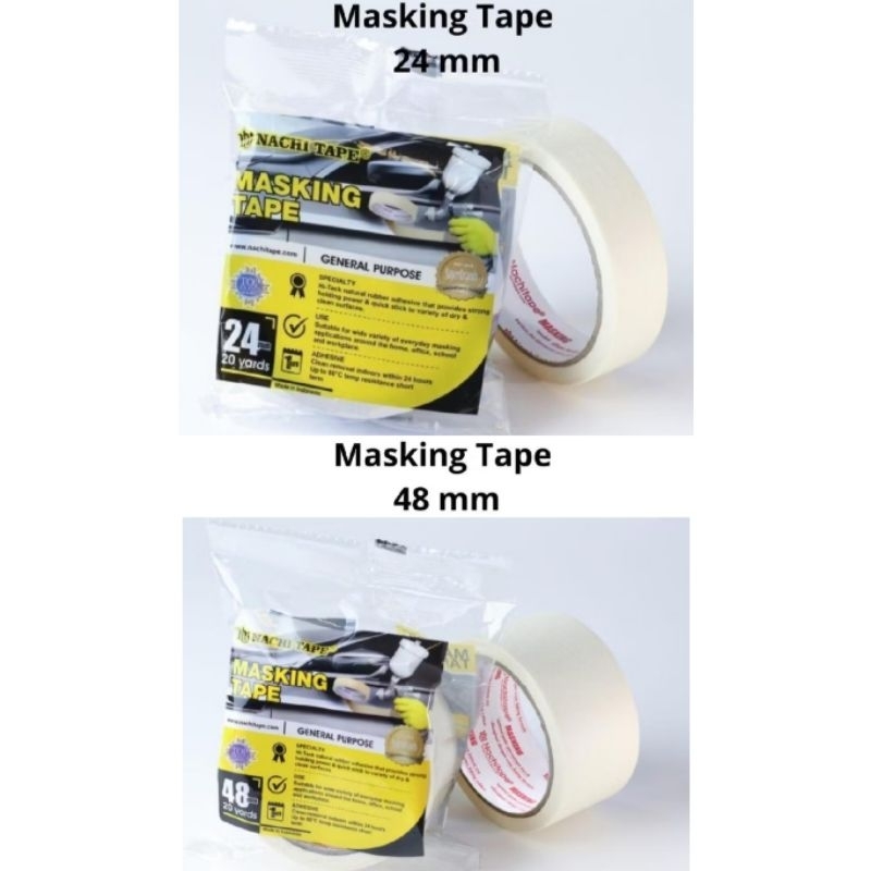 

(Pcs) Nachi Masking Tape Original 24mm / 48mm - Lakban Isolasi Kertas