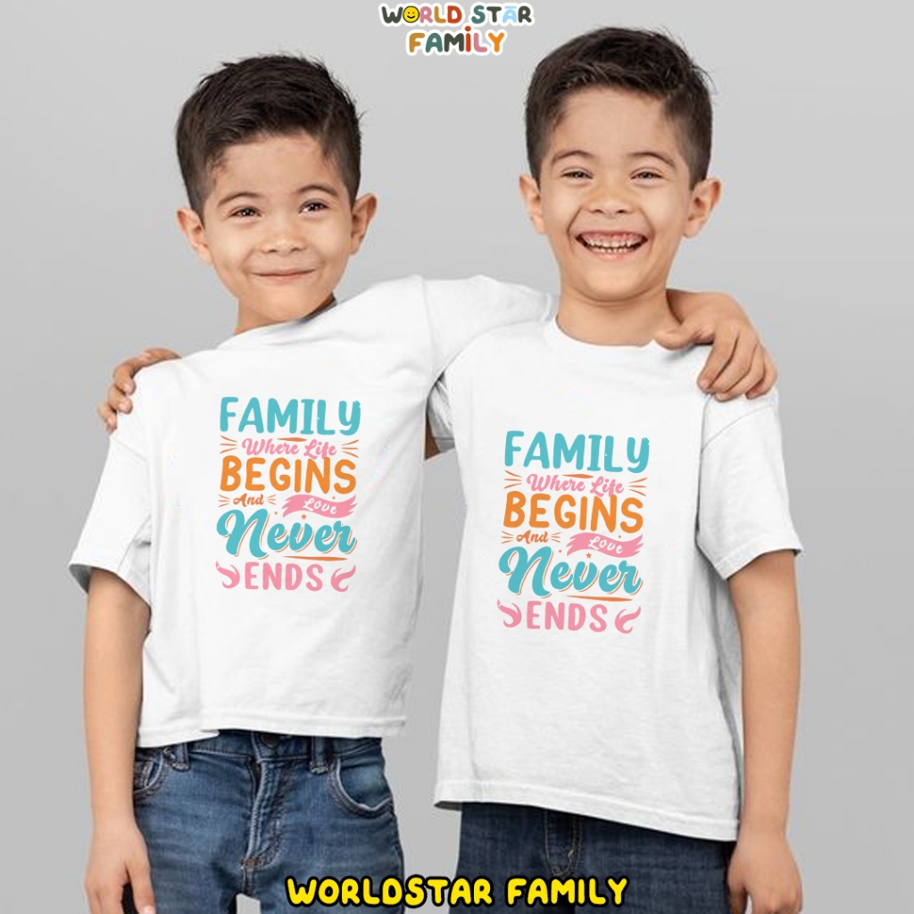 WSF KAOS COUPLE KELUARGA FAMILY WHERE LIFE BEGINS  KAOS COUPLE KELUARGA LUCU KAOS PASANGAN KAOS KELU