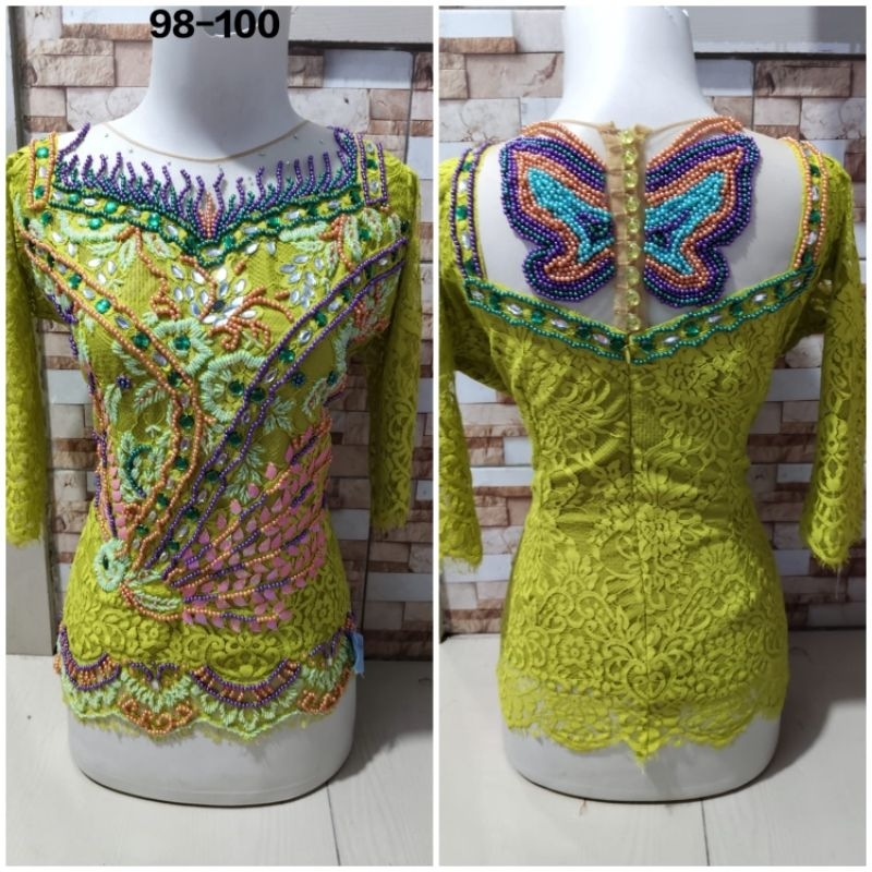 Kebaya jadi semiprancis nuansa hijau daun new stock