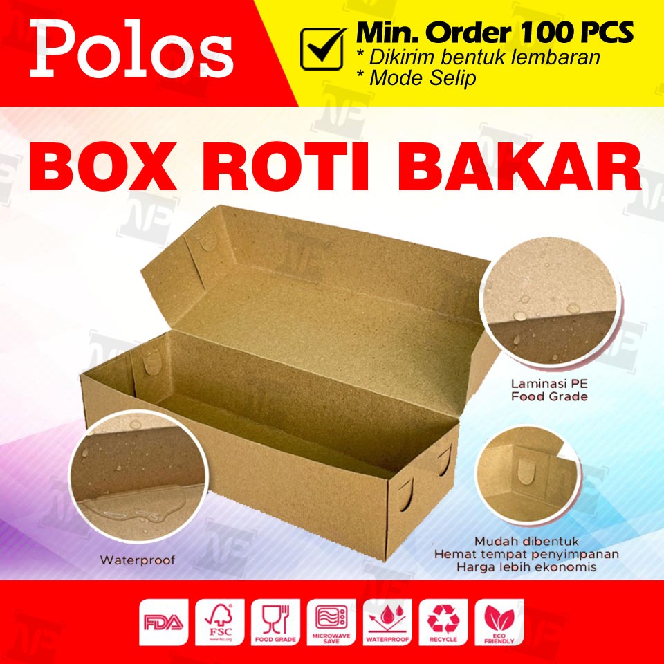 DUS ROTI BAKAR POLOS BAHAN PAPER KRAFT