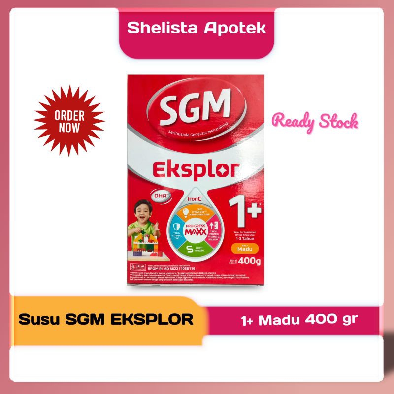 Susu SGM EKSPLOR 1+ RASA MADU 400 gram / Susu Formula Bubuk 1-3 Tahun