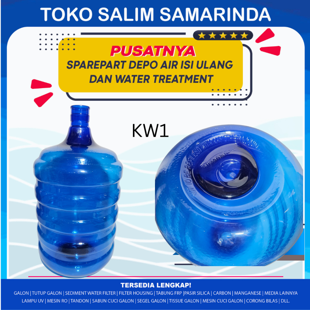 Galon Air PET 19 Liter KW1 Aneka Warna