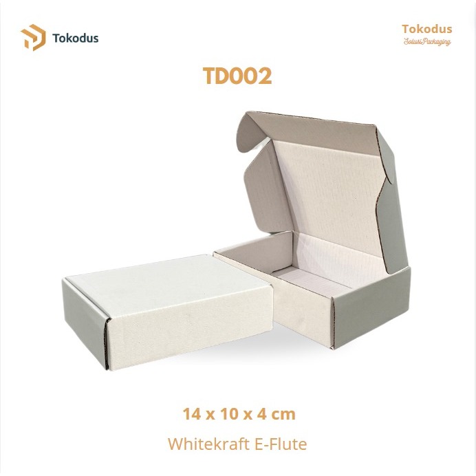 

Kardus Box Whitekraft Die Cut 14x10x4 cm Dus Aksesoris/Snack Model Earlock (Bisa Custom) -Tokodus Pagarsih