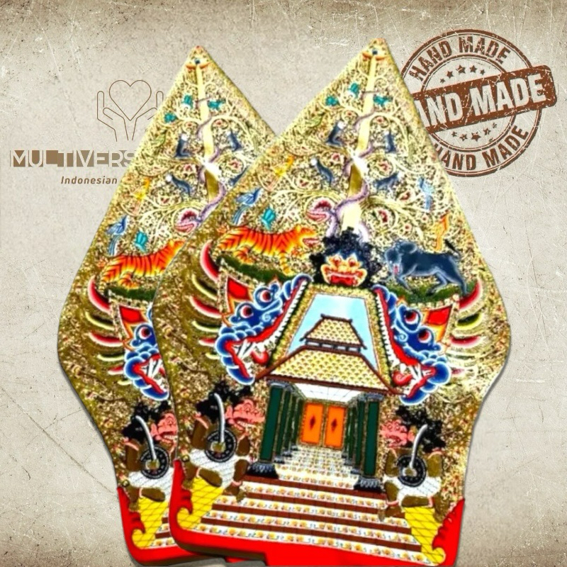 MULTIVERSECRAFTID Wayang Alusan Kulit Kerbau Asli Gunungan Tree of Life Alusan Jumbo