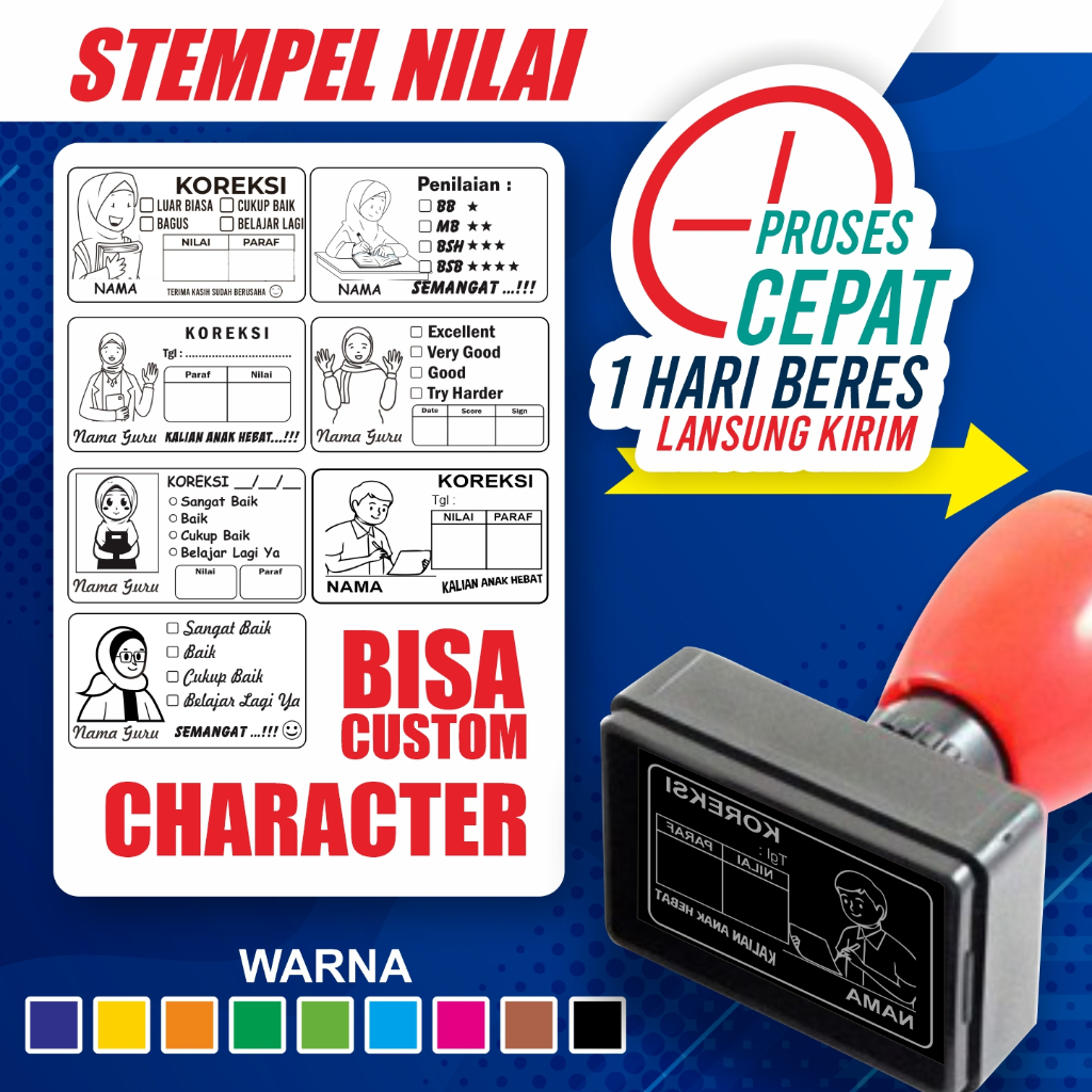 

Stempel Nilai Guru / Penilaian / Koreksi / Checked Stempel Nilai Custom