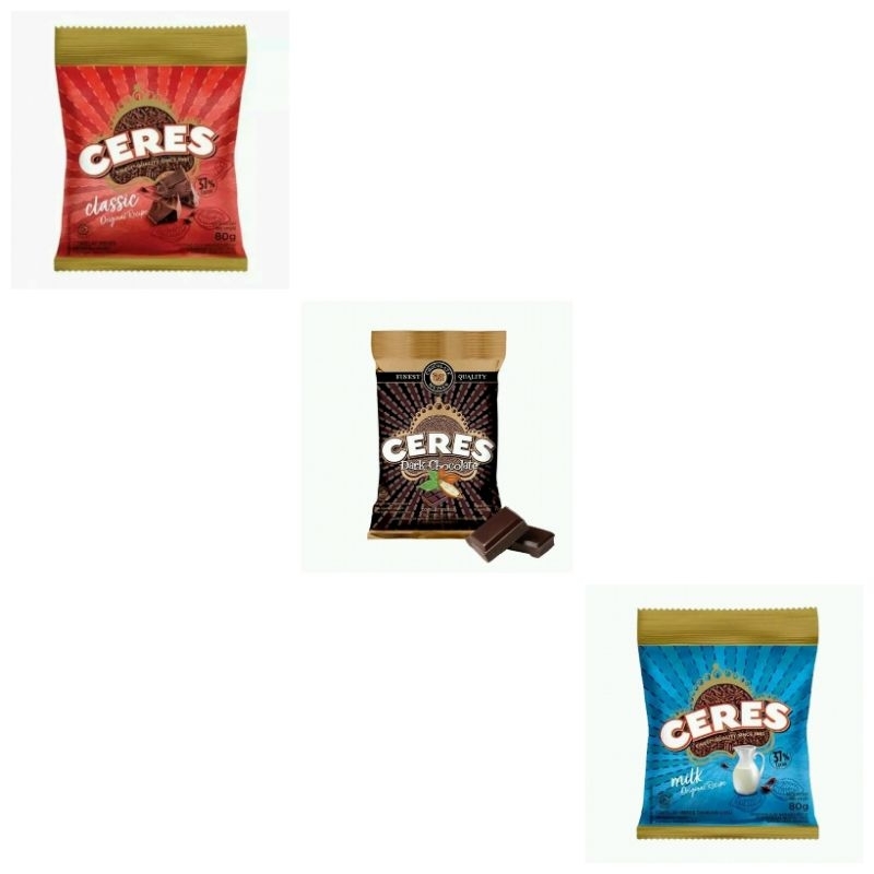 

80 gram Ceres Classic Original Dark Chocolate Mild Cokelat Meses misis