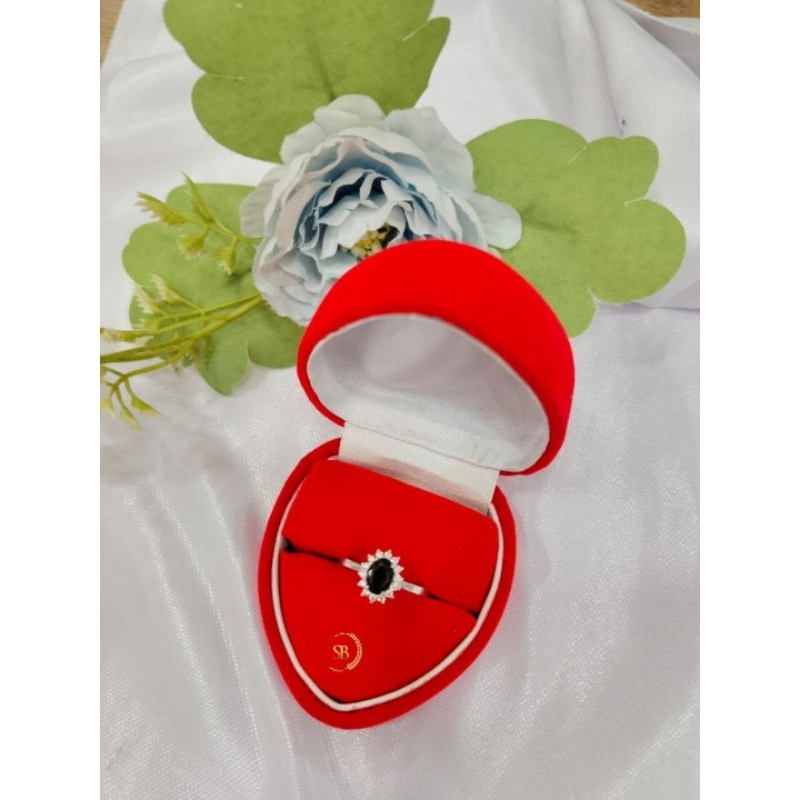 Cincin Permata Hitam Mtpt Perak 925 Asli