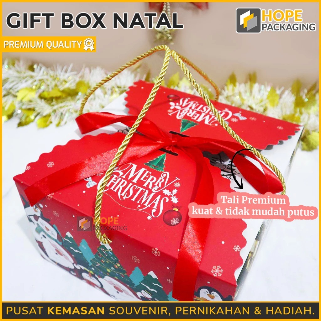 

Gift box Natal / Hampers Natal / kotak hadiah tahun baru Plus Pita / gabel natal Box Bingkisan