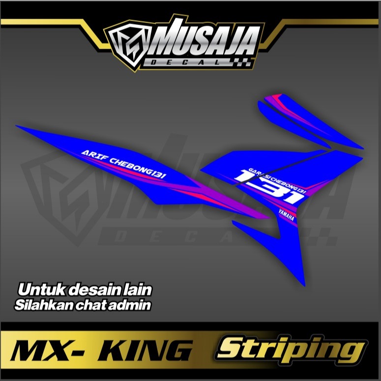 Striping transparan / non transparan uv mx king biru pink non full body bebas request