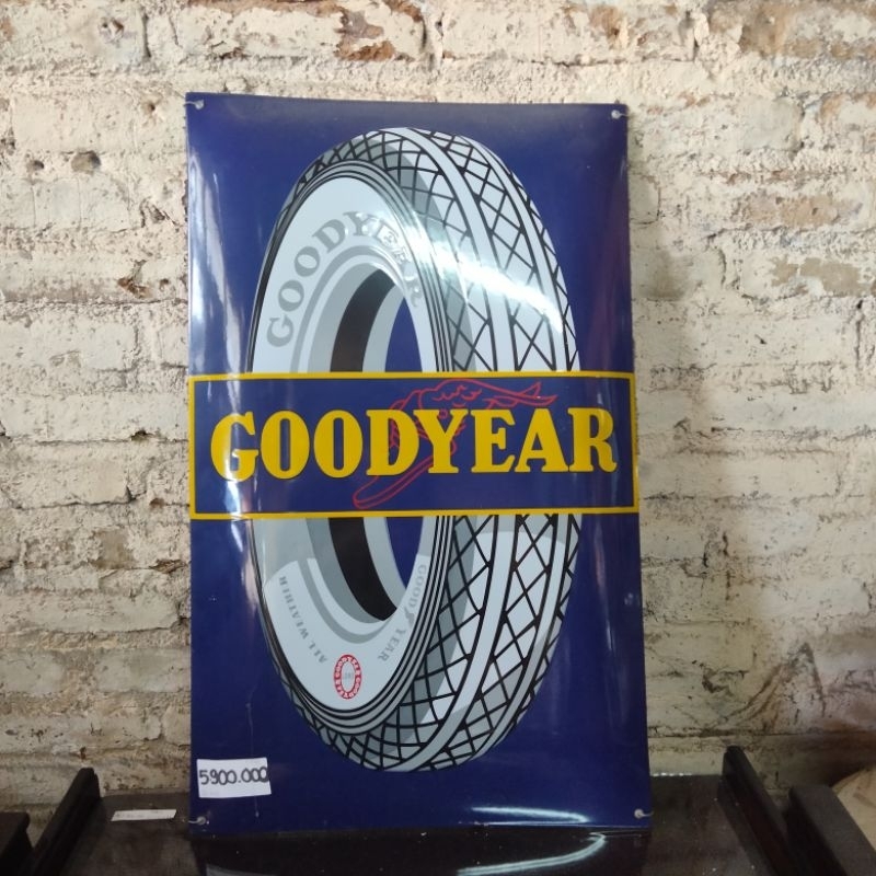 Papan Iklan Enamel Goodyear Lawas